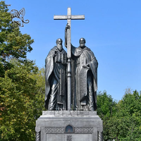Statue en bronze grandeur nature de Saint Antoine, saint patron chrétien égyptien célèbre, sculpture religieuse BLVE