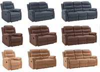 Ensemble de canapés inclinables électriques 3+2+1 places avec port USB, table basse et télécommande métallique pour appartement