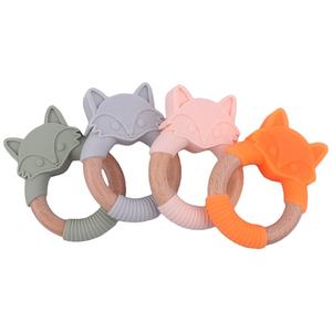 Vente en gros de jouet molaire de qualité alimentaire en forme de <span class=keywords><strong>renard</strong></span> pour bébé <span class=keywords><strong>anneau</strong></span> de <span class=keywords><strong>dentition</strong></span> en bois pour nouveau-né <span class=keywords><strong>anneau</strong></span> de <span class=keywords><strong>dentition</strong></span> en <span class=keywords><strong>silicone</strong></span> pour bébé - Product Image 1