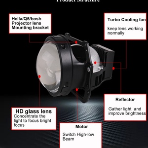 Led Projector Lens Headlight Car Front Headlight Motorcycle Lens Hella5-bi Led Projector Lens 12V 5500K 35W Accessories - Product Image 3