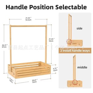 Perchero de madera para ropa de bebé con caja de almacenamiento, de madera maciza, de pie, gran capacidad, para ropa de niños de 0 a 12 meses - Product Image 4