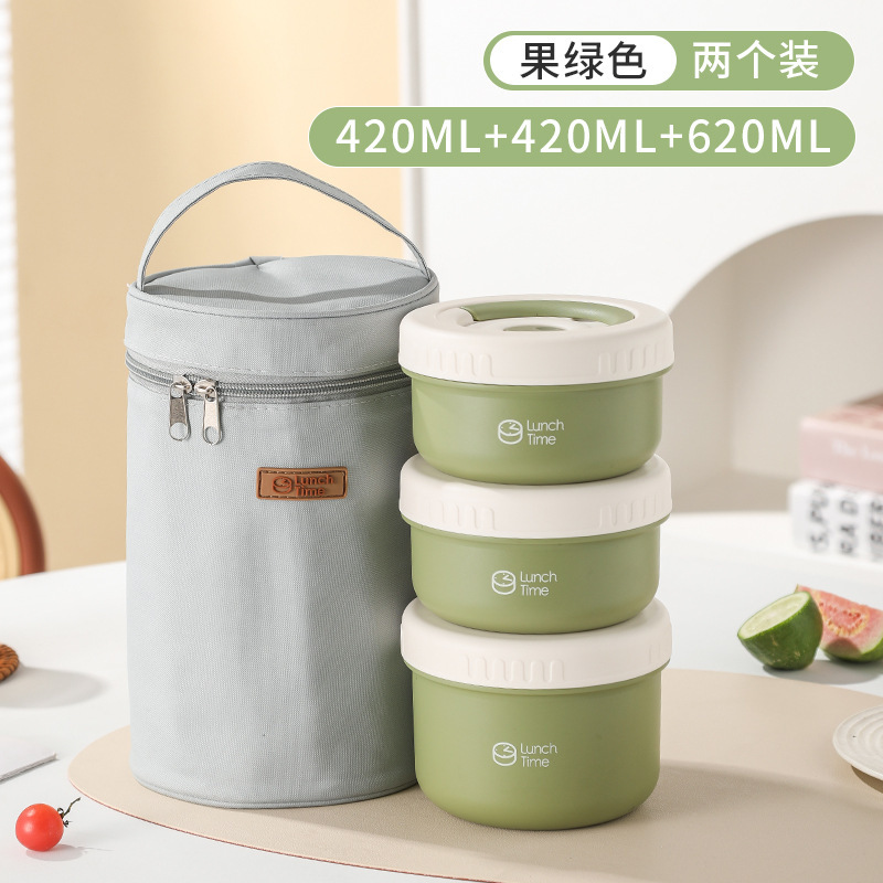 Ensemble de trois sacs isothermes en acier inoxydable, 1850 ml, coloris vert.