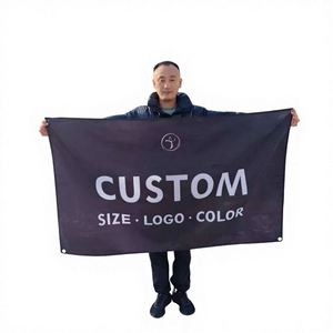 ธงสามเหลี่ยมพิมพ์ลายดิจิตอล YF Custom ขนาด 3x5 ฟุต ปรับแต่งได้ตามต้องการ ทั้งลวดลาย สี โลโก้ พร้อมเสาธงไฟเบอร์กลาส น้ำหนักเบา - Product Image 1