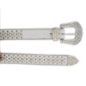 Cinturones de lujo con diamantes de imitación para hombre y mujer, cinturón de cuero de diseño brillante con tachuelas, estilo occidental, envío rápido, 2021 - Product Image 2