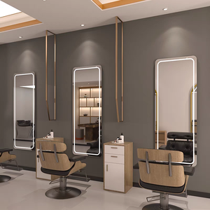 Espejos Decorativos Dorados para Salón de Belleza, Espejo LED de Cuerpo Entero con Luz para Barbería - Product Image 2