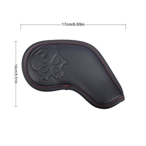 Housse de tige de fer de golf en cuir PU de haute qualité avec tête de crâne brodée Housse de protection de queue de logo personnalisé pour tête de canne de golf - Product Image 2