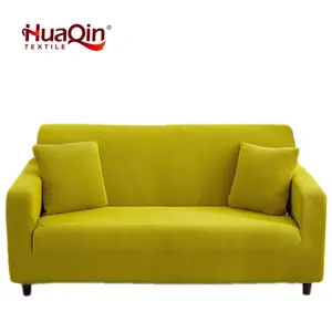 Классический секционный Желтый эластичный чехол для дивана в гостиную