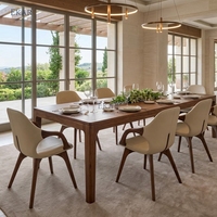Chaise de salle à manger moderne de luxe en bois massif, design italien, fauteuil rembourré, mobilier de cuisine minimaliste pour villa