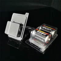 Stock Boîte à clapet en plastique transparent transparent pour emballage de batterie pour protection et visibilité
