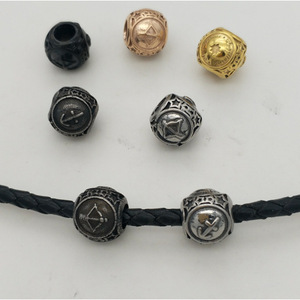 Cuentas espaciadoras redondas de acero de titanio yunique, chapadas, para hacer pulseras, accesorios de joyería, serie de 12 constelaciones - Product Image 2
