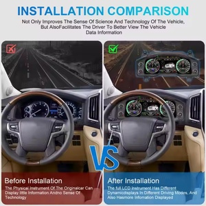 NaviHua 12.3'' LCD Dashboard <b>Car</b> Digital Cluster <b>for</b> Toyota Land Cruiser LC200 2016-2021 Virtual Cockpit <b>Speedometer</b> - Product Image 3