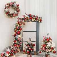 Moderne milieuvriendelijke kerstdecoraties voor thuis, kleine boomkrans, verlichte wingerd, bureauversieringen, raamdecoratie