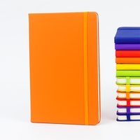 Cahier de planificateur à spirale A5 personnalisé cuir PU orange vif avec fente pour stylo fermeture à sangle et étiquette de ruban pour l'école ou le bureau
