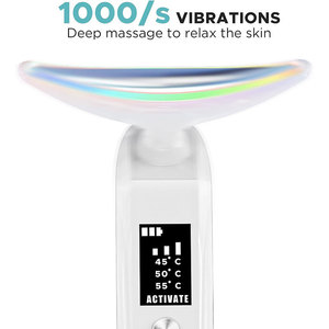 7 Colors Multifunction <b>Face</b> Neck Lifting Vibration Massager Double Chin Reducer Skin Care Tool Skin Tightening Feature - Product Image 3
