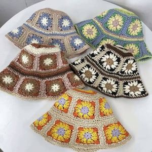 Sombrero de Paja Natural de Alta Calidad al por Mayor, Sombrero de Sol Bohemio de Verano para Mujer, Sombreros de Pescador Tejidos a Mano - Product Image 1