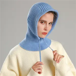 Winter Knitted Balaclava Hats Fleece for Men Women Winter Favors Muslim ready wear Instant