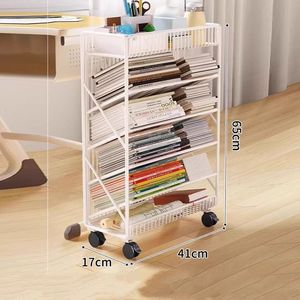 Estante de almacenamiento móvil para libros, carrito de lectura para niños <span class=keywords><strong>con</strong></span> <span class=keywords><strong>ruedas</strong></span>, estantería Simple para dormitorio de pie - Product Image 5