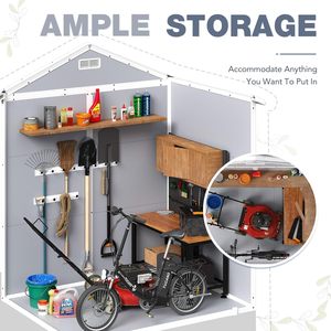 Armoire <span class=keywords><strong>de</strong></span> stockage <span class=keywords><strong>d</strong></span>'outils <span class=keywords><strong>de</strong></span> <span class=keywords><strong>jardin</strong></span> en plastique extérieur anti-Uv <span class=keywords><strong>à</strong></span> <span class=keywords><strong>vendre</strong></span> - Product Image 4