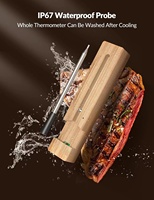 Termometer Daging Digital Bluetooth Berbahan Logam dengan Layar Aplikasi untuk Dapur, BBQ, Grill, Oven, Smoker, Rotisserie, Memasak di Luar Ruangan