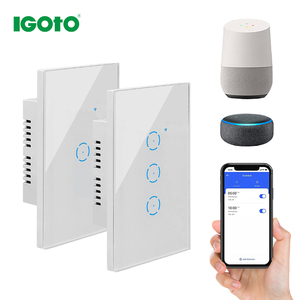 Các nhà sản xuất tuya gang nhà dẫn ánh sáng cảm ứng thủy tinh điện từ xa Alexa không dây thông minh Wifi tường chuyển đổi và ổ cắm - Product Image 2