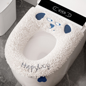Toilet Seat Cover Plush Thickened <b>Waterproof</b> Autumn Winter Use - Product Image 1