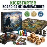 Jeu de société Kickstarter personnalisé, cartes imprimées OEM, pions de jeu, jetons personnalisés, dés gravés, miniatures en plastique, personnalisation complète