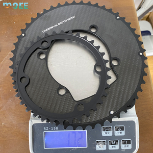 Plateau de chaîne SeeMore 110 mm BCD pour vélo de route <span class=keywords><strong>11</strong></span>/12 vitesses, double chaîne super légère en carbone et aluminium composite à dents étroites et larges - Product Image 1