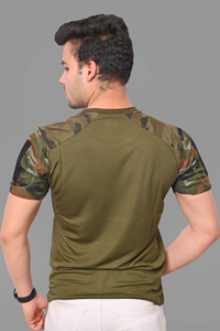 เสื้อยืดคอกลมผู้ชายสไตล์ใหม่ ผ้าคอตตอนผสมสีเขียว ใส่สบาย ระบายอากาศได้ดี ทรงพอดีตัว แฟชั่นสตรีทแวร์ - Product Image 2