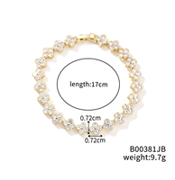 Nouveau design luxueux et haut de gamme, cuivre incrusté de zircon diamanté, bracelet trèfle coloré, tendance et polyvalent