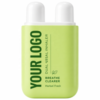 Inhalador Nasal Doble de Aromaterapia Natural OEM con Doble Orificio para Aumentar la Concentración y la Velocidad Mental