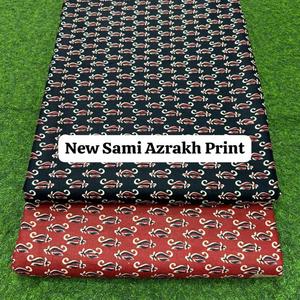 Handcrafted Sami Azrakh Cotton Fabric Classic Indian Pattern High Quality Textile Ideal <b>for</b> Apparel Boutique - Product Image 4