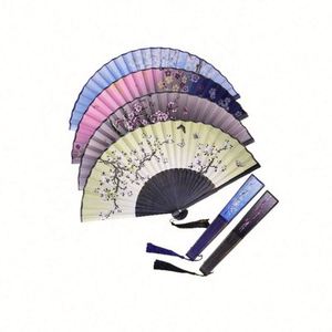 Éventail pliable en soie et bambou, ajouré avec franges, pour la maison, la danse, les fêtes et la décoration de mariage - Product Image 1