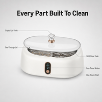 Nettoyeur à ultrasons en gros, 500 ml, réservoir en acier inoxydable, 45 kHz, 4 modes de minuterie, DC12V, CE FCC RoHS, pour la maison et le bureau