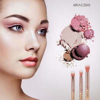 Ensemble de 5 pinceaux de maquillage professionnels de haute qualité, pinceau éventail, poils synthétiques pour fard à paupières, sourcils, visage, crayon à sourcils