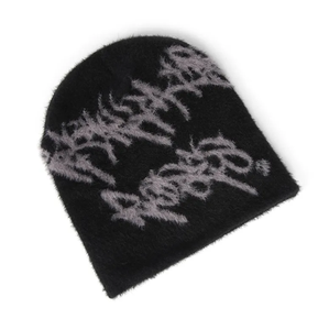 Biểu Tượng Tùy Chỉnh In Đầy Đủ Y2k Đồ Họa Jacquard Mờ Beanie <span class=keywords><strong>Cap</strong></span> Siêu Mềm Mohair Đan Cho Nam Giới Và Phụ Nữ Thư Mô Hình Mũ Sọ - Product Image 6