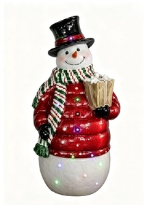 Snowman with Black Hat & <b>LED</b> <b>Lights</b> - Product Image 2