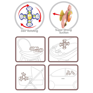 Hochets à main pour l'éducation précoce des nourrissons Jouets Animal <span class=keywords><strong>Ventouse</strong></span> Tourner les jouets Hochets pour bébé - Product Image 2