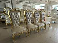 Canapé de luxe à dossier haut Chaises de roi et de reine de mariage royal sans accoudoir