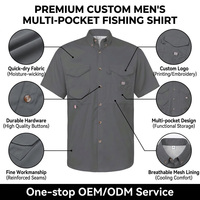 Chemise de pêche pour homme UPF 50+ printemps, écologique, manches courtes, boutonnée, en nylon, anti-UV, séchage rapide, imperméable, dos ventilé, randonnée