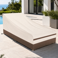 Housse de chaise longue de patio bicolore HOMFUL, tissu enduit PVC 600D, 300 GSM, protection extérieure hydrofuge