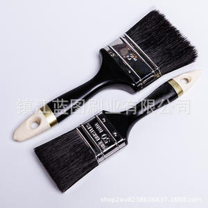 Brocha plana para pintar con cerdas de cerdo, mango de plástico, 15-24 mm, negra, origen Zhenjiang, para uso en pintura. - Product Image 3