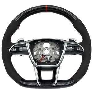 Volante de Fibra de Carbono Forjado Premium con Alcántara para <span class=keywords><strong>Audi</strong></span> A4 S4 B8 S3 8v S7 2016 - Product Image 1