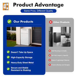 Boîte aux lettres autoportante en acier galvanisé avec revêtement en poudre imperméable pour la réception <span class=keywords><strong>de</strong></span> colis et <span class=keywords><strong>de</strong></span> courrier, utilisation en extérieur, blanc - Product Image 5