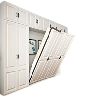 Nouvelle lit-baie escamotable en bois massif invisible avec armoire intégrée, mobilier de chambre intelligent et personnalisable au design moderne