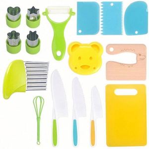 Customized Eco-friendly Ambidextrous Kids <b>Plastic</b> <b>Kitchen</b> Knife Set OEM ODM Multi-Use Vegetable Fruit Sashimi/Sushi/Fish Cutting - Product Image 4