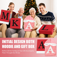 Cadeau de Noël : Couverture à capuche portable personnalisable avec lettres, couverture en polaire Sherpa surdimensionnée et confortable avec manches pour femme