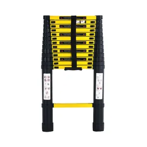 4.4m 15 steps aluminum folding safety single straight telescopic extension ladder escalera telescopic step ladder with parts