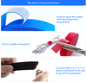 पर्यावरण के अनुकूल दोहरी नायलॉन हुक और लूप केबल संबंध कार्यालय और घरेलू उपयोग के लिए स्व-लॉकिंग गर्मी प्रतिरोधी - Product Image 3