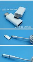 Adaptador Micro USB 5 Pines Macho a USB Tipo C Hembra Negro/Blanco para Datos y Carga con Función OTG