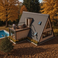 Maison capsule triangulaire préfabriquée mobile moderne à 2 chambres, facile à assembler, détachable, garantie, Airbnb, pour le camping en plein air